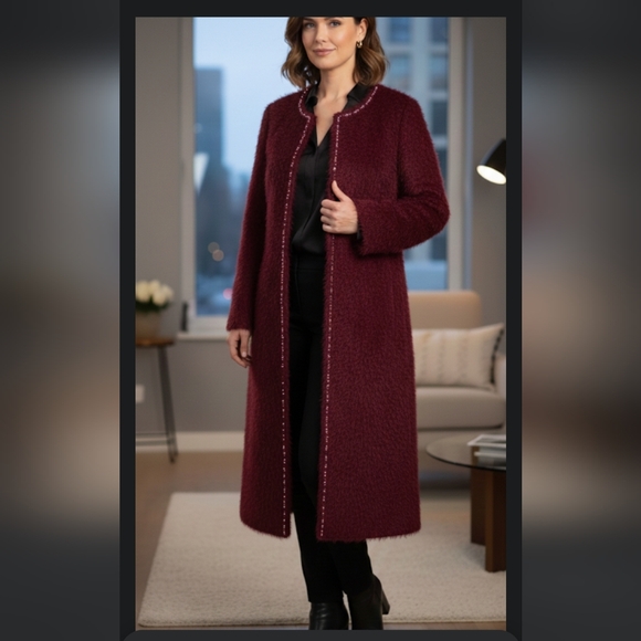 Rebecca Taylor Jackets & Blazers - Rebecca Taylor Mohair Burgundy Women's Coat, Sz 8